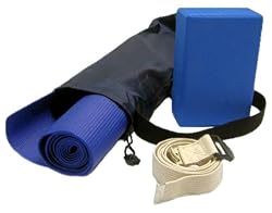 Yoga Kit For Beginners and Intermediates - Mat, Foam Block, Strap, Mat Bag