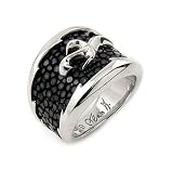Hematite Stingray Maori Ring