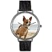 Whimsical Watches Women's T0130023 Chihuahua Black Leather And Silvertone Photo Watch