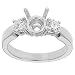 18k White Gold with Platinum Prong Head Engagement Setting with Round Diamond Accents (G-H/VS, 1/2 ct. tw.)
