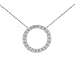 Sterling Silver June Birthstone Light Amethyst Crystal Pave Circle Pendant on 16-18in Necklace