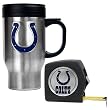 Indianapolis Colts 16oz Travel Mug & Tape Measure Gift Set - Primary Logo NFL Football