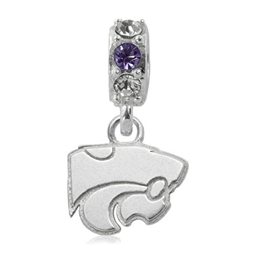 NCAA Kansas State Wildcats .925 Sterling Silver Charm Bead, Kansas State Jewelry