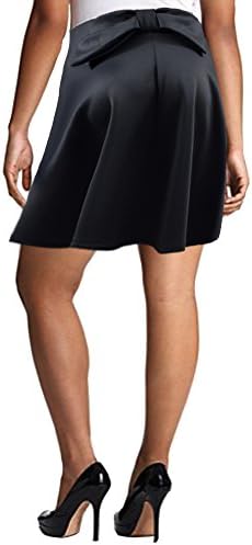 Women's Scuba Skater Black Ribbon Mini Skirt