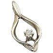 Sparkling Round Cut Diamond, 14Kt. White Gold. Diamond Fancy Pendant
