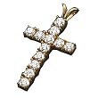 14Kt Yellow Gold Heavenly Diamond Cross Pendant