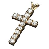 14Kt Yellow Gold Heavenly Diamond Cross Pendant
