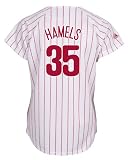 Cole Hamels Philadelphia Phillies Women's White/Scarlet Fashion Replica Jersey (Large)