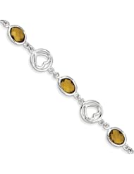 Sterling Silver Whiskey Quartz Bracelet