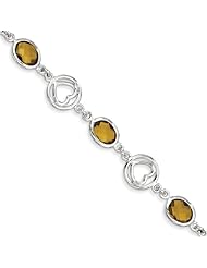 Sterling Silver Whiskey Quartz Bracelet