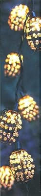 Faux Pearl Honeycomb Lighted Lanterns - Set of 10 Garden String Lights