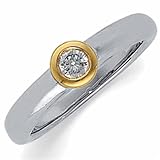 0.50Ct.T.W. Round Brilliant Cut Diamonds, Platinum and 18K Yellow Gold. Two Tone Diamond Engagement Ring