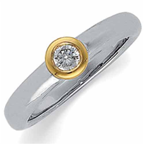0.50Ct.T.W. Round Brilliant Cut Diamonds, Platinum and 18K Yellow Gold. Two Tone Diamond Engagement Ring Discount