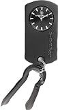 Men's Dog-Tag Watch with Chain and Carabiner - Black Dial