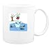 Mug with fall, ice, klutzy, skating, trip, uncoordinated, bird, animal, klutz, stork