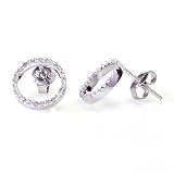 0.2 Carat 14KWG Diamond Circle Earrings