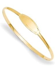 14k Yellow Gold Polished Slip-on 6.5" Baby ID Bracelet. Metal Wt- 5.05g