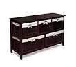 Badger Basket Five Basket Storage Unit with Wicker Baskets, Espresso Badger Basket Five Basket Storage Unit with Wicker Baskets, Espresso
