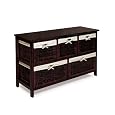 Badger Basket Five Basket Storage Unit with Wicker Baskets, Espresso