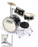 TKO 3 - Piece Junior Children &acute; s / kids Drum Set with Seat - Black - B000CPMCUE