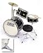 TKO 3-Piece Junior Children's/kids Drum Set with Seat - Black