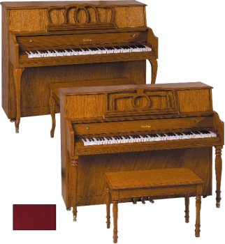 43 Italian Provincial Leg Console Piano (Cherry Satin)