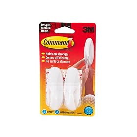 2 x Medium Hooks with 3M Command� Adhesive Strips