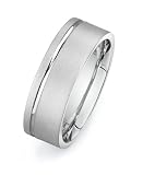 14k White Gold Custom Made 75 Mm Comfort Fit Brushed Satin Flat Wedding Band W Polished Groove Size P