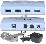 4-Port USB 2.0 Switchable Hub, 2 PC's Share 4 Devices, AC Powered
