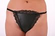 Spring SALE g-String Leather & Lace Thong Panty SeXy Black SeXy
