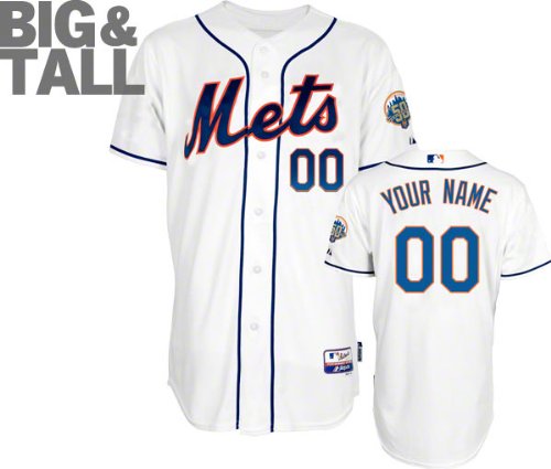 New York Mets Jersey: Big & Tall Personalized Alternate White Authentic Cool Baseâ