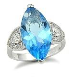 4.80 Carats Aquamarine Simulated CZ Right Hand Ring
