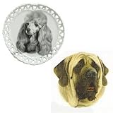 Full Color Mastiff Shaped Plate, Porcelain by Rosalinde (8' diameter)