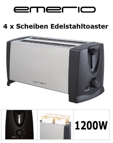 Edelstahltoaster 4 x Scheiben Toaster Toast