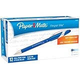 Paper Mate 85588 Flexgrip Elite Stick Ballpoint Pens, Fine Point, Blue, 12-Pack