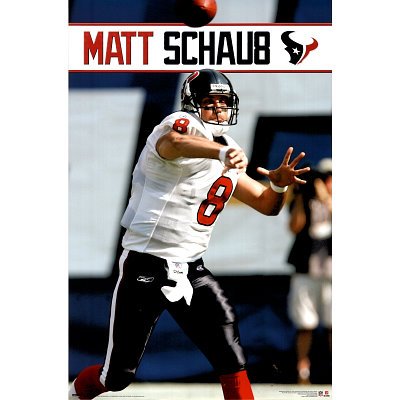 Houston Texans (Matt Schaub) Sports Poster Print - 24x36 custom fit with RichAndFramous Black 24 inch Poster Hangers