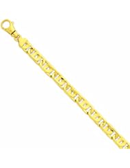 Genuine 14K Yellow Gold 10.2Mm Polished Fancy Link Bracelet 8.5 Inches 100% Satisfaction Guaranteed.