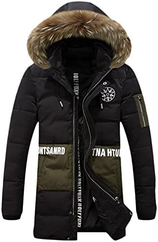 Gclear Mne's Hip-Hop Winter Mid-Long Length Down Jacket Coat Black US XL