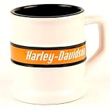 Harley Davidson 2-Tone White & Orange Coffee Mug