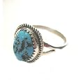 Sterling Silver Turquoise Ring sz 9 made by Native American Navajo artisan