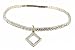 Anklet - A27 - Swarovski (tm) Crystal - Stretch ~ Clear with Diam Geo Charm