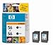 HP Original C9502A [ 56 ] High Capacity Black Cartridge x 2 Pack