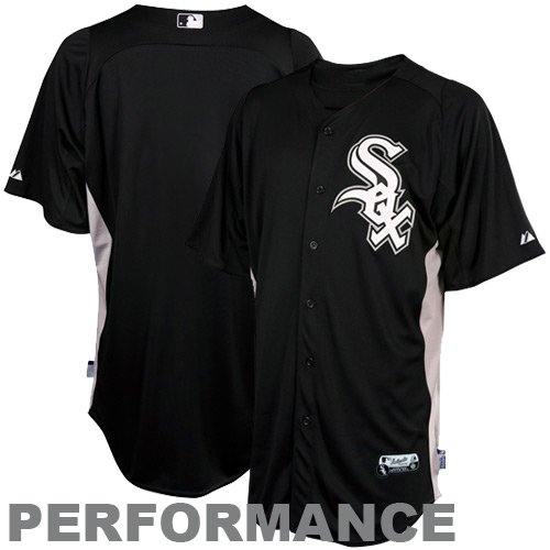 MLB Men's Chicago White Sox Short Sleeve Authentic Button Front Cool Base Batting Practice Jersey (Pro Navy/Pro Scarlet, Large)