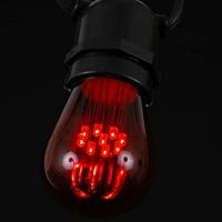 Novelty Lights, Inc. LED-S14-PW Commercial Grade LED Bulbs, Medium Base, 9 LED Per Bulb Configuration, Red, 1 Watt, 25 Pack