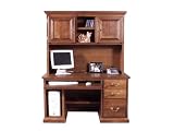 56 Traditional Wood Computer Desk with Hutch by Forest Designs