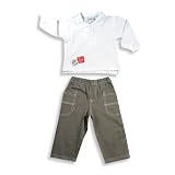 Mish Mish - Toddler Boys Long Sleeve Pant Set, White, Brown
