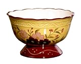 PEDESTAL FRUIT BOWL,CERAMIC GARDEN TUSCANY