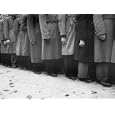 Men in Ill Fitting Coats Lining Up to Enlist in Well Dressed Guards Photographic Poster Print by Cornell Capa, 24x18