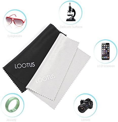 Lootus Magic Microfiber Cleaning Cloths - For All LCD Screens, Tablets, Lenses, and Other Delicate Surfaces (3 Black and 3 Grey 6x6 inch)