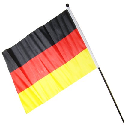10 x Deutschland Fahne mit Stab 30x45cm WM Fanartikel